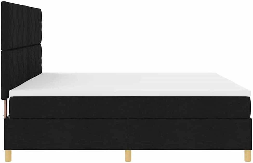 LED Čiužinio Lova su galvūgalio Juoda 200 x 200 cm audinys