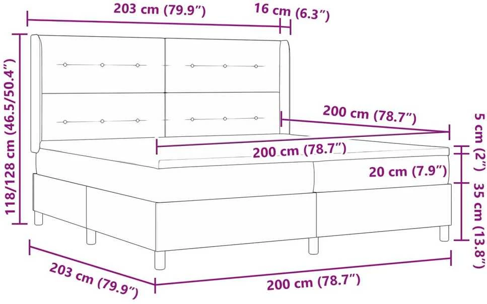 Kiemas lova su galvūgalio Juoda 200 x 200 cm Aksomas