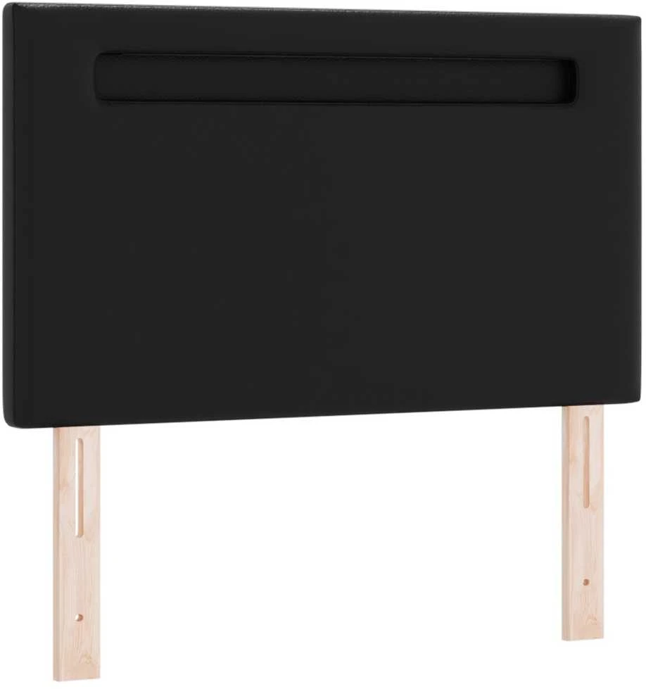 Kiemas lova su LED juostelėmis Juoda 90 x 200 cm Dirbtinė oda