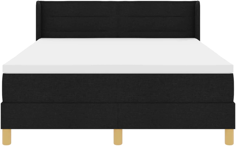 Kiemas lova su čiužiniu Juodas 200 x 140 cm audinys