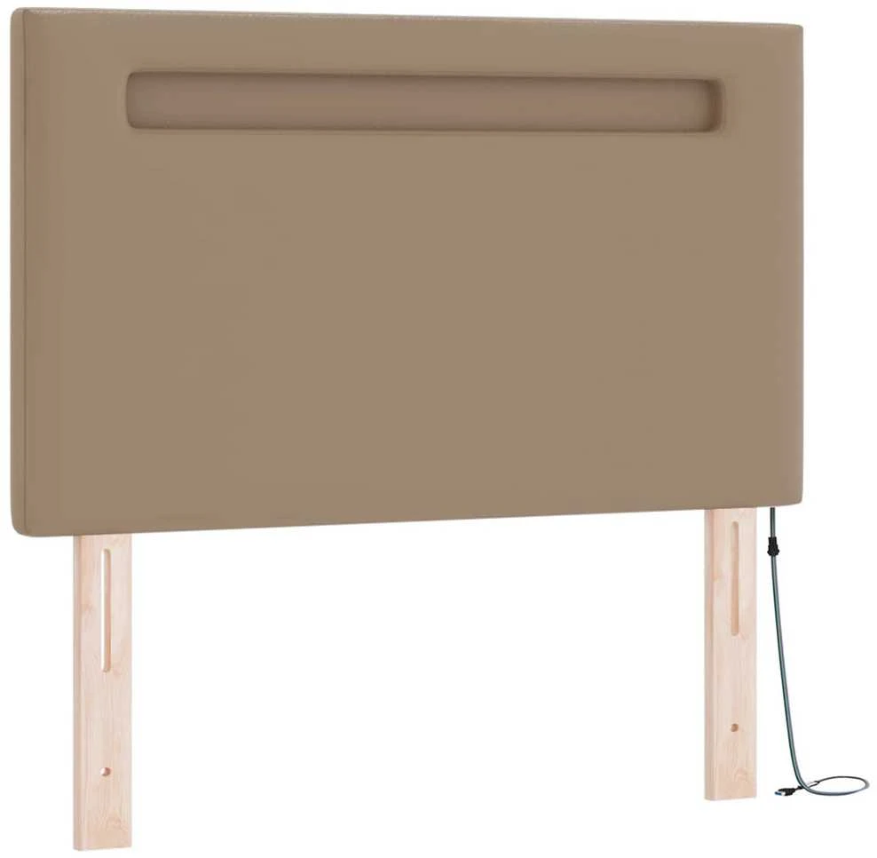 Kiemas lova su galvūgalio Kapučino 100 x 200 cm Dirbtinė oda