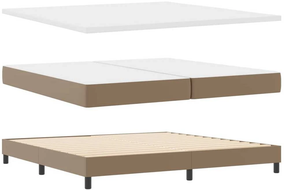 Kiemas lova su galvūgalio Kapučino 200 x 200 cm Dirbtinė oda