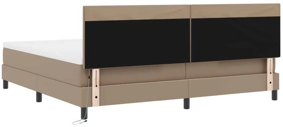 Kiemas lova su galvūgalio Kapučino 200 x 200 cm Dirbtinė oda