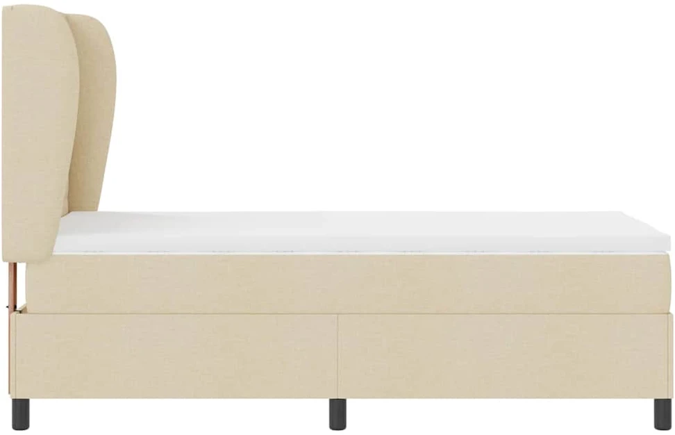Kiemas lova su čiužiniu Kreminė 100 x 200 cm audinys