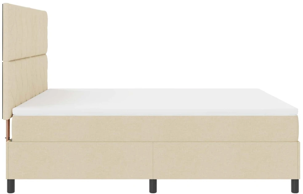 Kiemas lova su LED juostelėmis Kreminė 180 x 200 cm audinys