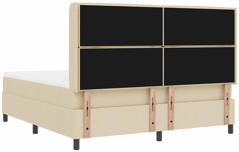 Kiemas lova su pagalve Kreminė 200 x 180 cm audinys