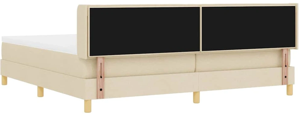 Kiemas lova su čiužiniu Kreminė 200 x 200 cm audinys