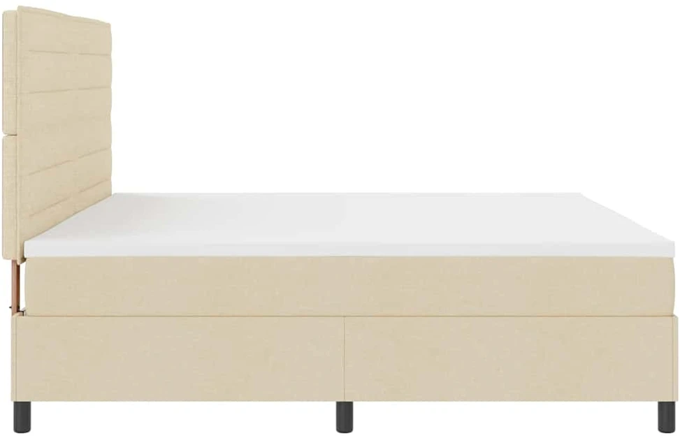 Kiemas lova su čiužiniu Kreminė 200 x 200 cm audinys