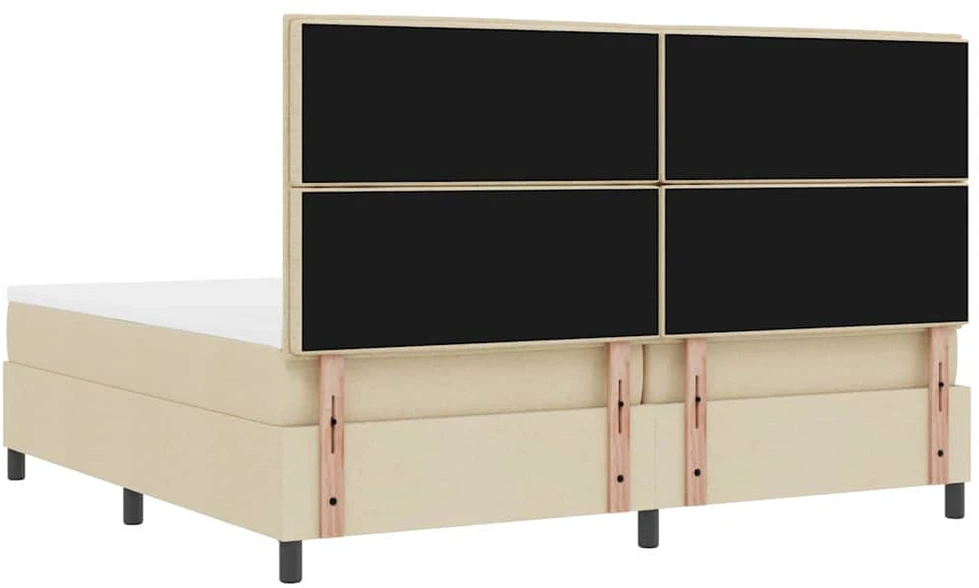 Kiemas lova su čiužiniu Kreminė 200 x 200 cm audinys
