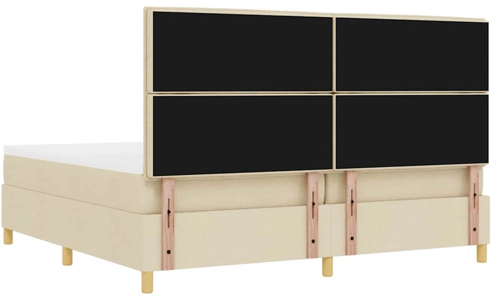 Kiemas lova su čiužiniu Kreminė 200 x 200 cm audinys
