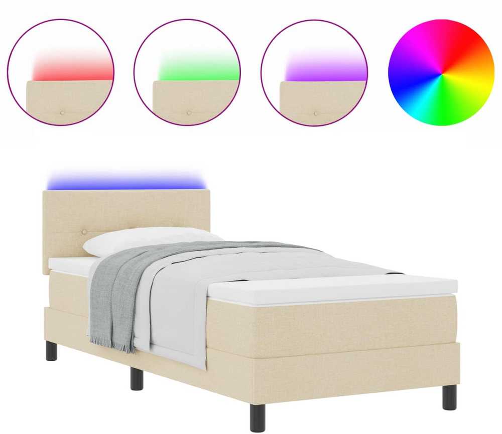 Kiemas lova su pagalve Kreminė 80 x 200 cm audinys