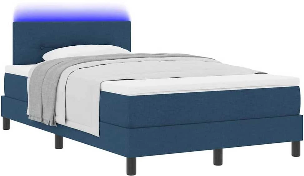 Kiemas lova su LED juostelėmis Mėlyna 120 x 190 cm audinys