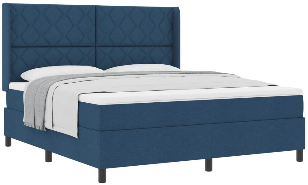 Kiemas lova su galvūgalio Mėlyna 180 x 200 cm audinys