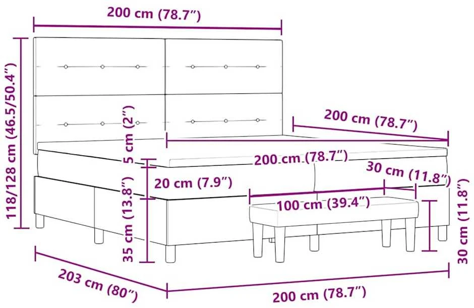 Kiemas lova su galvūgalio Mėlyna 200 x 200 cm audinys