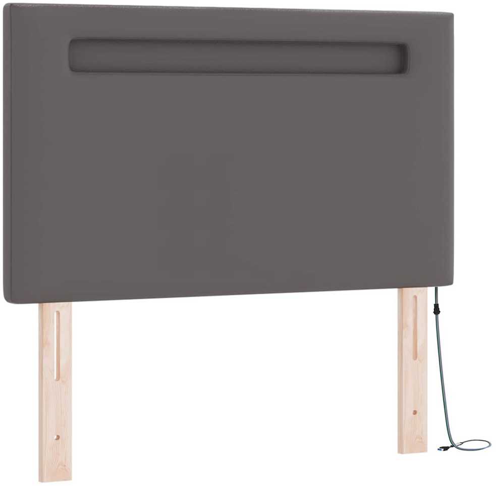 Kiemas lova su čiužiniu Pilka 120 x 200 cm Dirbtinė oda