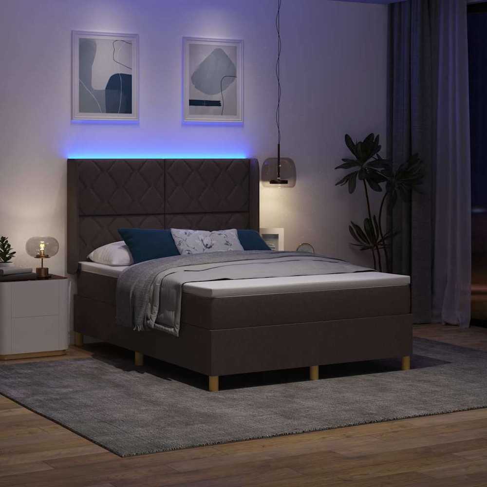 Kiemas lova su LED juostelėmis Ruda 140 x 200 cm audinys
