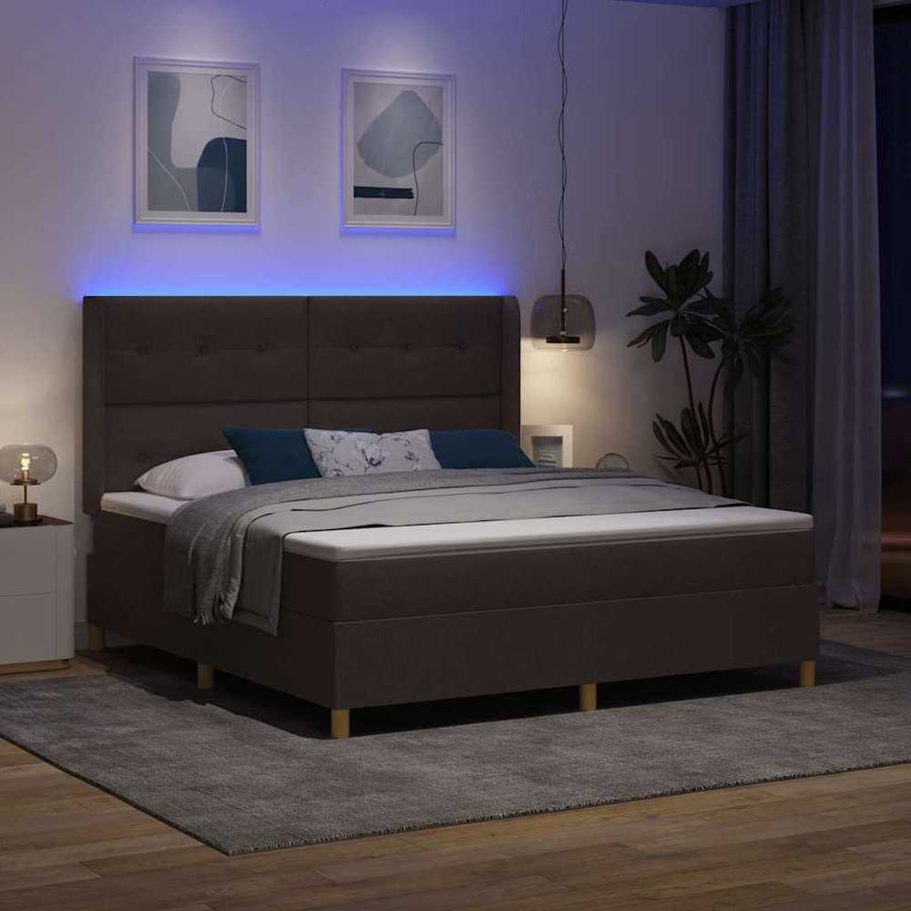 Kiemas lova su LED juostelėmis Ruda 180 x 200 cm audinys