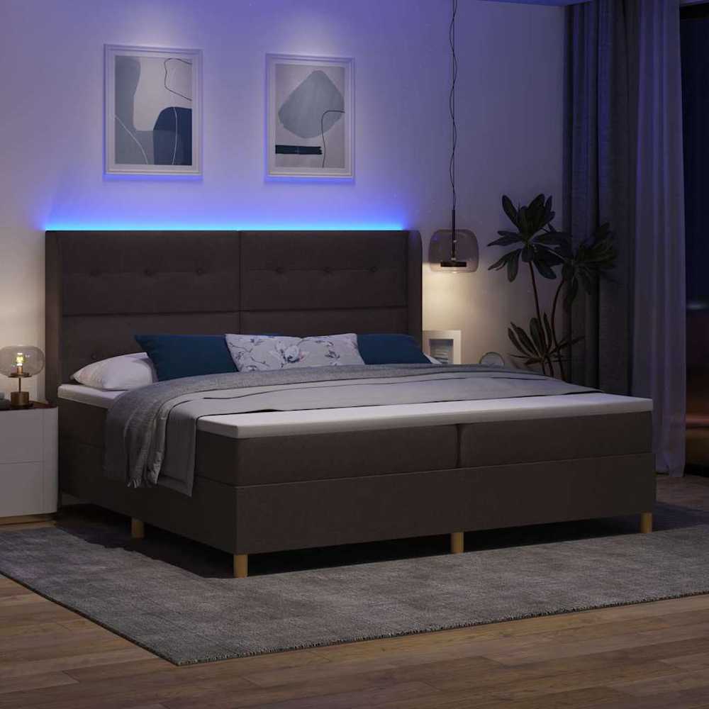 Kiemas lova su LED juostelėmis Ruda 200 x 200 cm audinys