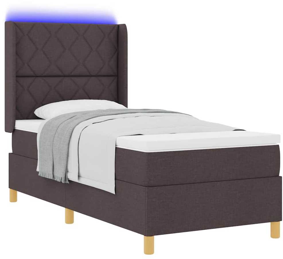 Kiemas lova su LED juostelėmis Ruda 90 x 190 cm audinys