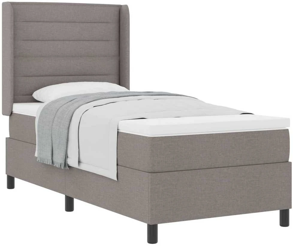 Kiemas lova su pagalve su galvūgalio Taupe 200 x 90 cm audinys