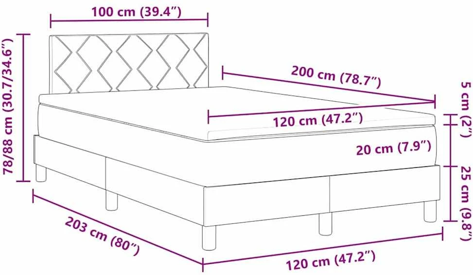 Kiemas lova su LED juostelėmis Juoda 120 x 200 cm audinys