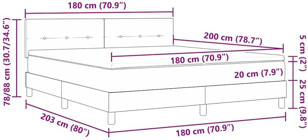 Kiemas lova su LED juostelėmis Juoda 180 x 200 cm audinys