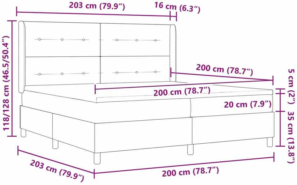 Kiemas lova su LED juostelėmis Juoda 200 x 200 cm Aksomas