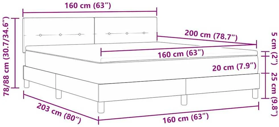 Kiemas lova su LED juostelėmis Kreminė 160 x 200 cm audinys