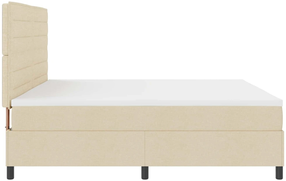 Kiemas lova su čiužiniu su LED Kreminė 200 x 200 cm audinys