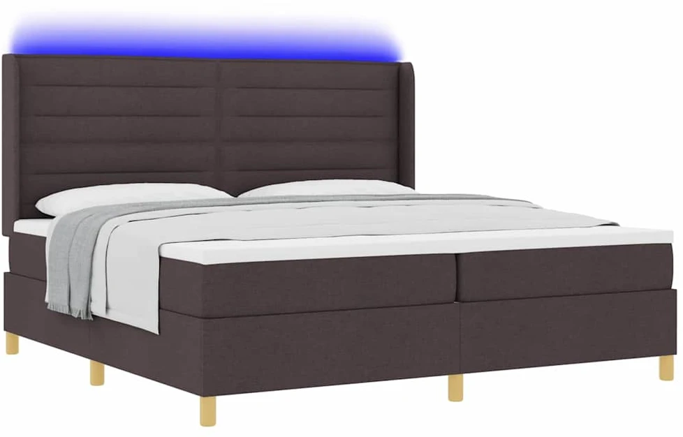 Kiemas lova su čiužiniu su LED Ruda 200 x 200 cm audinys
