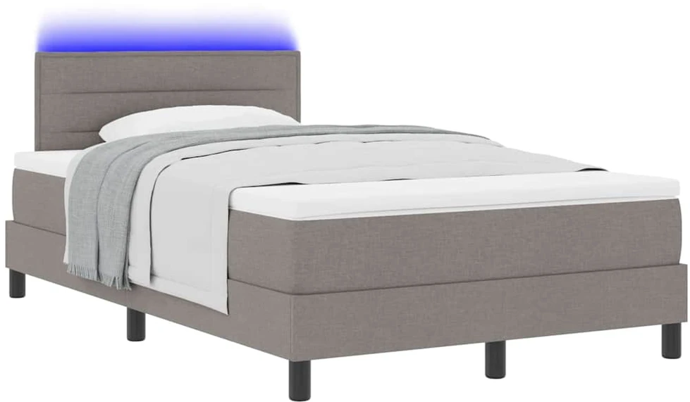 Kiemas lova su LED juostelėmis Tortora 120 x 190 cm audinys