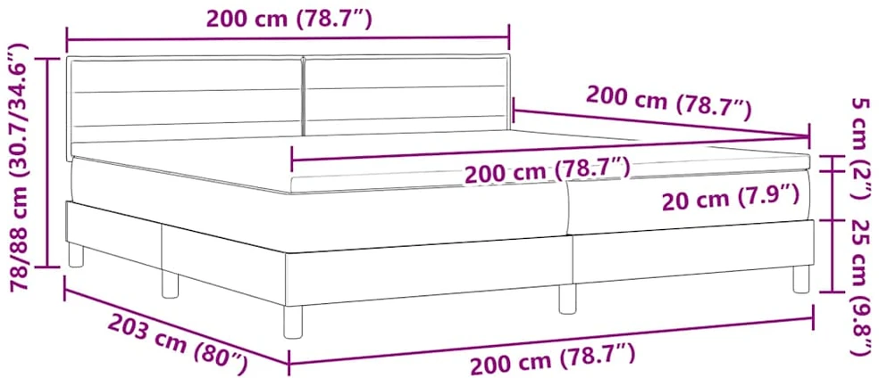 Kiemas lova su galvūgalio Šviesiai pilka 200 x 200 cm audinys