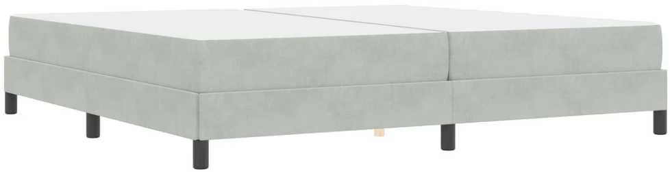 Kiemas lova su čiužiniu Šviesiai pilka 200 x 200 cm audinys