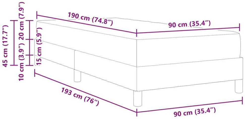 Kiemas lova Šviesiai pilka 90 x 190 cm audinys