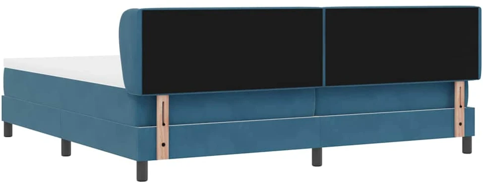 Kiemas lova su čiužiniu Tamsi mėlyna 200 x 200 cm Aksomas