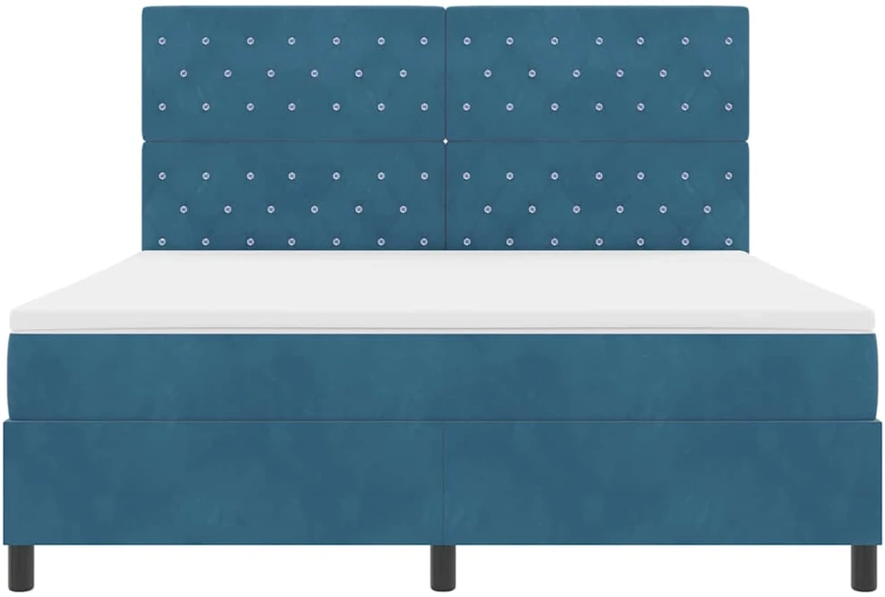 Kiemas lova su čiužiniu Tamsiai mėlyna 180 x 200 cm Aksomas
