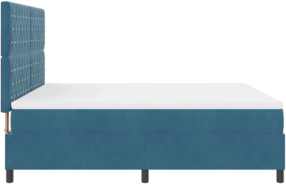 Kiemas lova su čiužiniu Tamsiai mėlyna 180 x 200 cm Aksomas