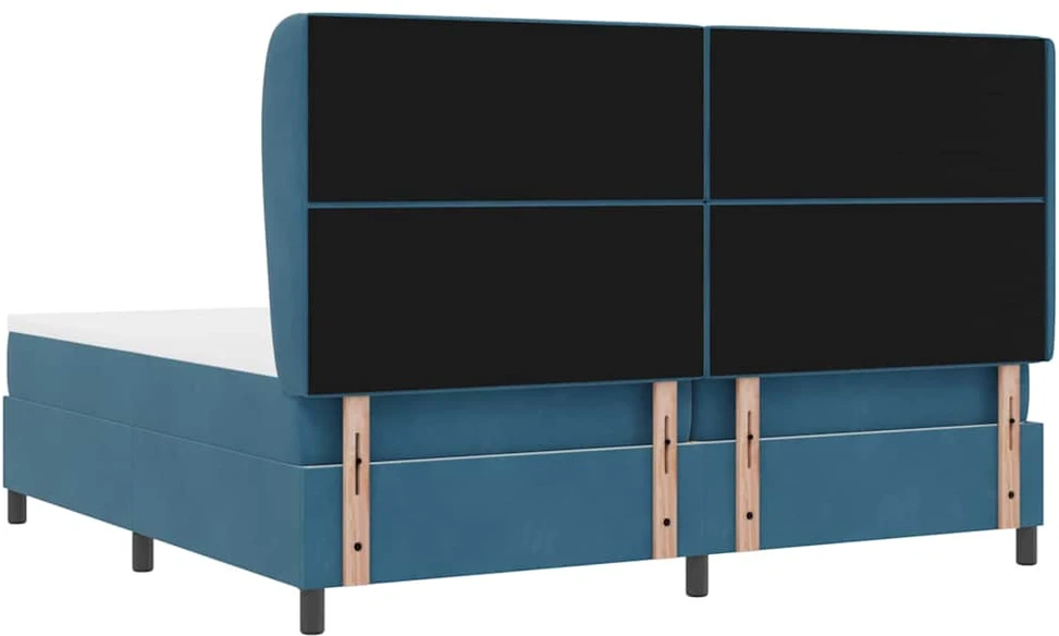 Kiemas lova su čiužiniu Tamsiai mėlyna 200 x 200 cm Aksomas