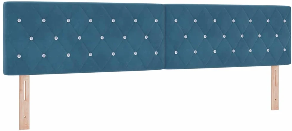 Kiemas lova su čiužiniu Tamsiai mėlyna 200 x 200 cm Aksomas
