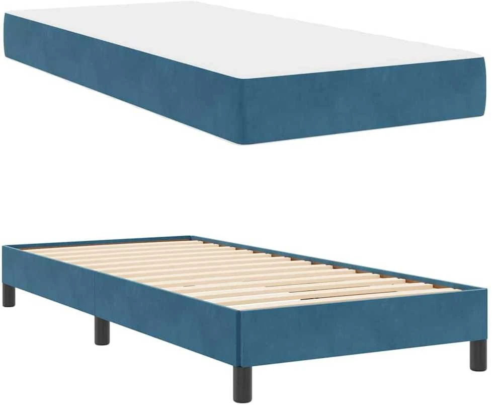 Kiemas lova su čiužiniu Tamsiai mėlyna 80 x 210 cm audinys