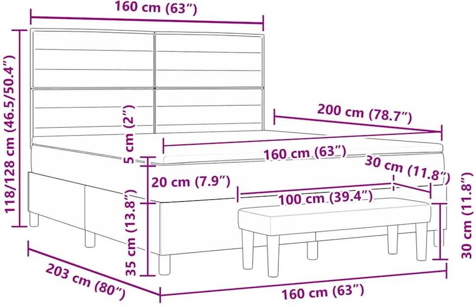 Kiemas lova su pagalve Tamsiai pilka 200 x 160 cm audinys