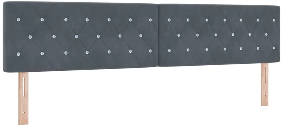 Kiemas lova su čiužiniu Tamsiai pilka 200 x 200 cm Aksomas