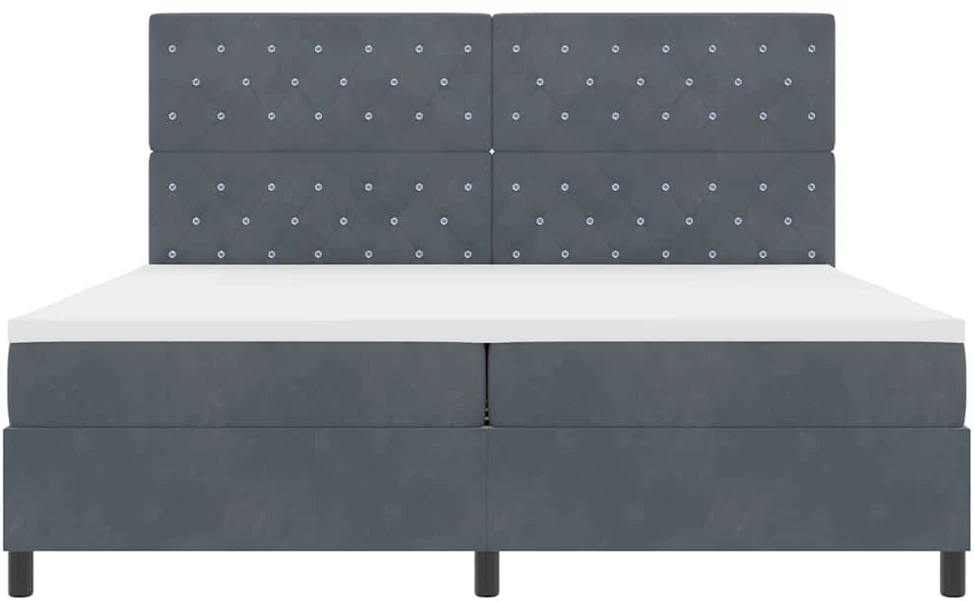 Kiemas lova su čiužiniu Tamsiai pilka 200 x 200 cm Aksomas