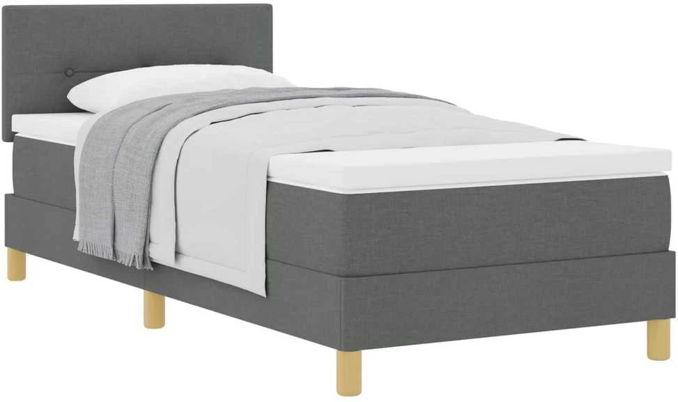 Kiemas lova su pagalve Tamsiai pilka 90 x 190 cm audinys