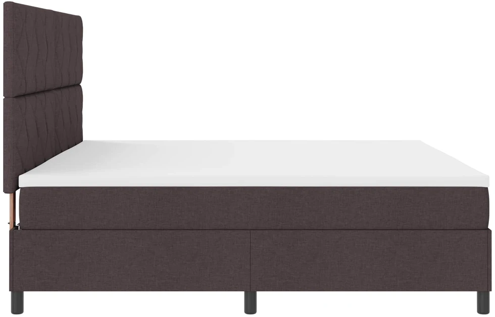 Kiemas lova su čiužiniu Tamsiai ruda 200 x 200 cm audinys