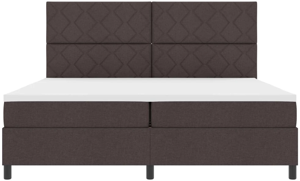 Kiemas lova su čiužiniu Tamsiai ruda 200 x 200 cm audinys