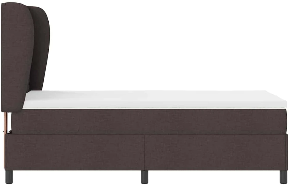 Kiemas lova su čiužiniu Tamsiai ruda 90 x 190 cm audinys