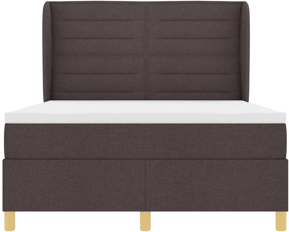 Kiemas lova su čiužiniu Tamsiai rudas 200 x 140 cm audinys