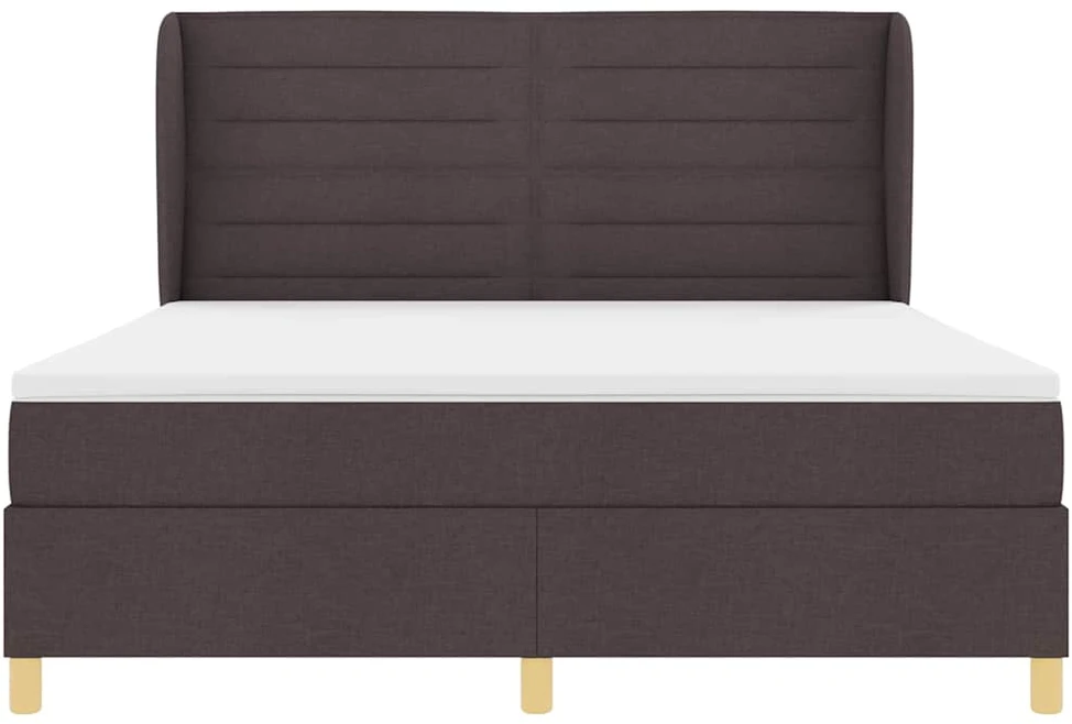 Kiemas lova su čiužiniu Tamsiai rudas 200 x 180 cm audinys