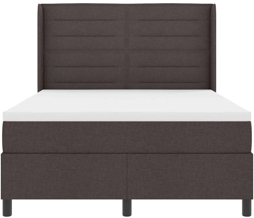 Kiemas lova su pagalve Tamsiai rudas 200 x 140 cm audinys